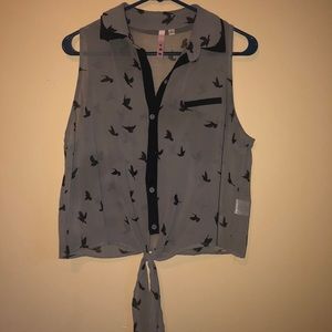 Sheer sleeveless top